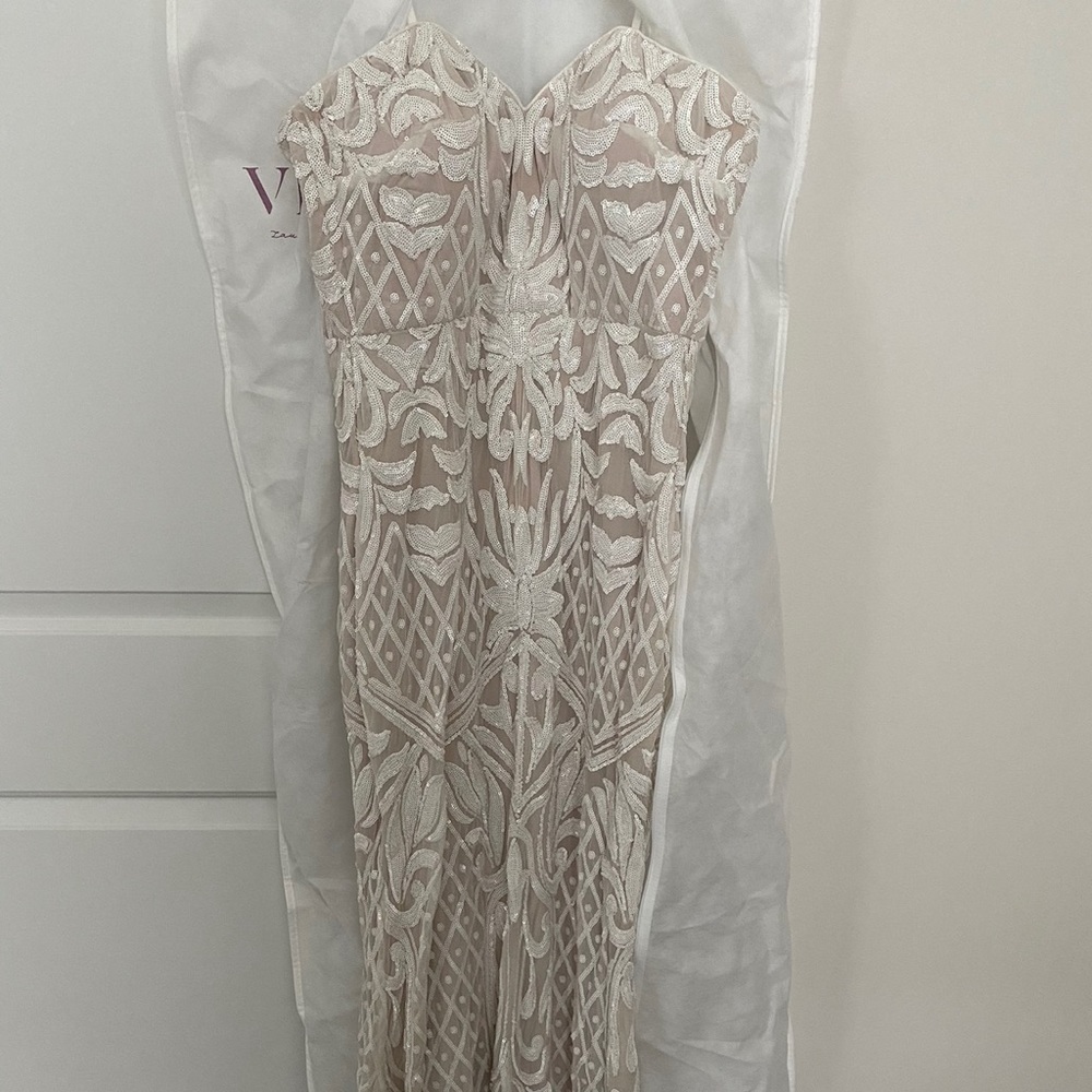 White and ivory size 8 dress. Worn to military ball.